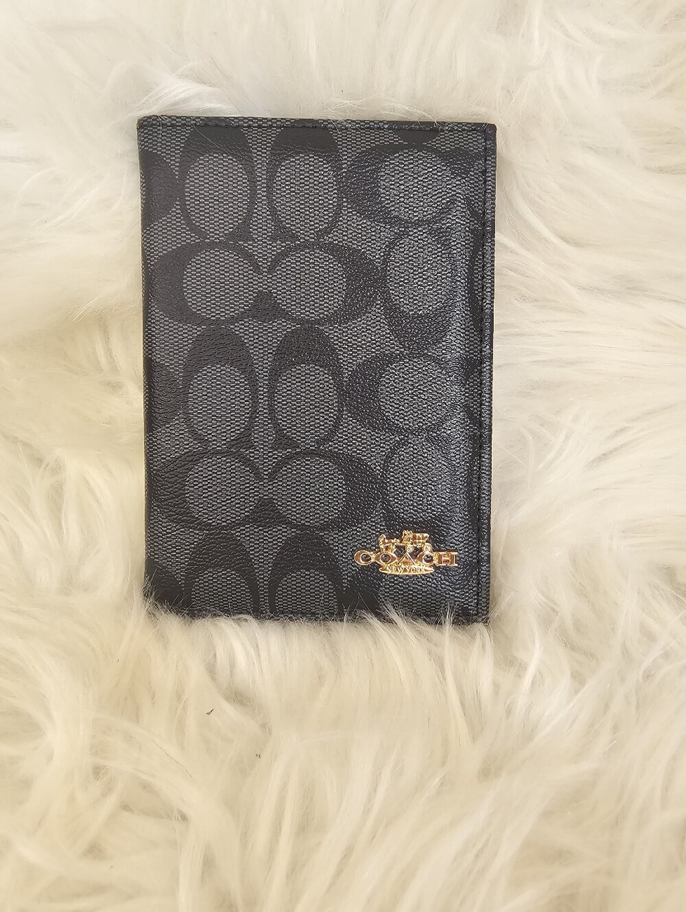 Black Passport And Card Holder in Black with Gold Logo